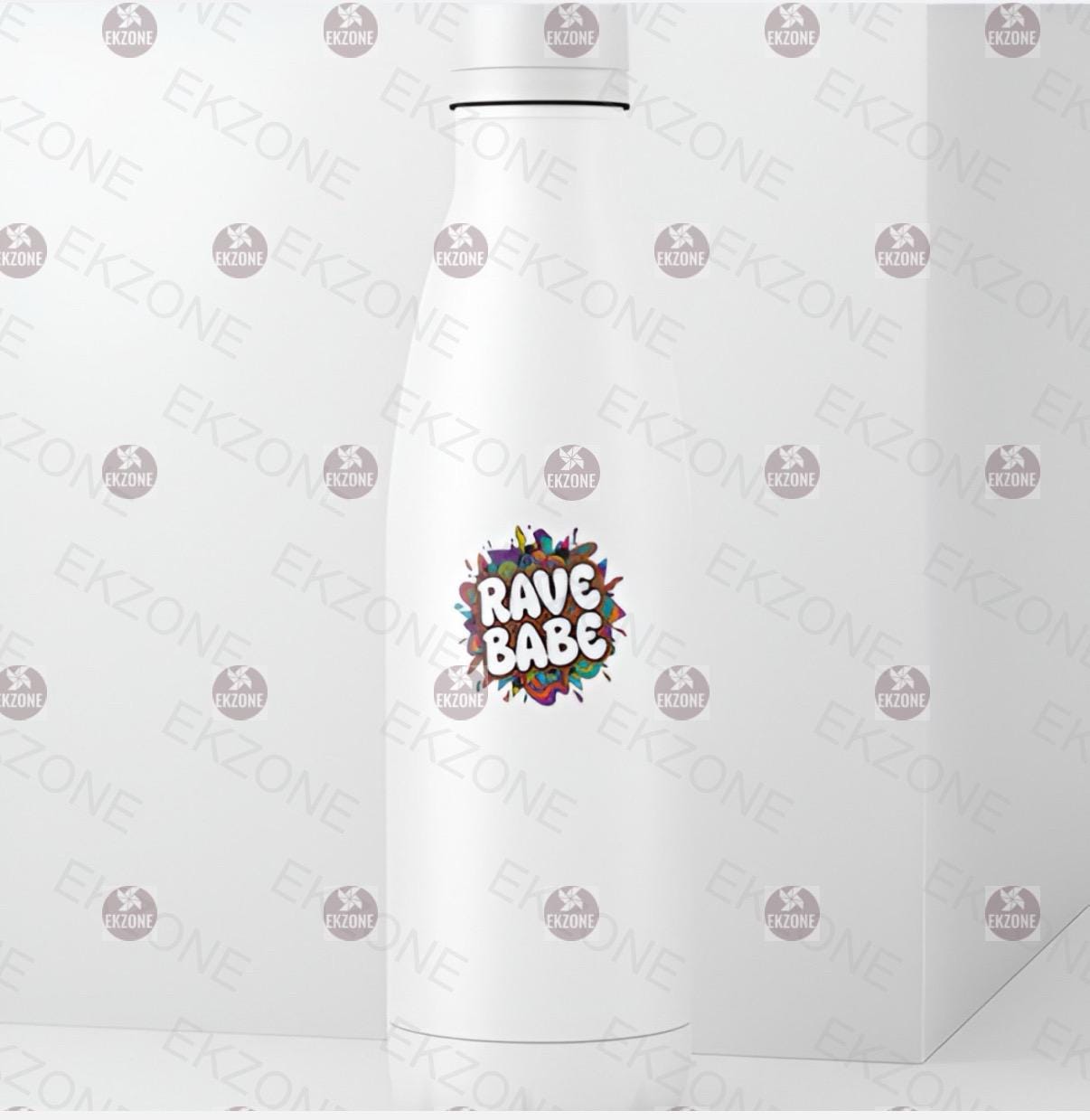 Glow in Dark Rave Babe Sticker | Psychedelic Festival Decal | Neon EDM Art | UV Reactive Groovy Vinyl | Raver Gift | Trippy Aesthetic Laptop