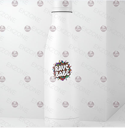 Glow in Dark Rave Babe Sticker | Psychedelic Festival Decal | Neon EDM Art | UV Reactive Groovy Vinyl | Raver Gift | Trippy Aesthetic Laptop