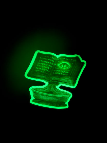 Enchanted Grimoire Glow-in-the-Dark Spellbook Sticker