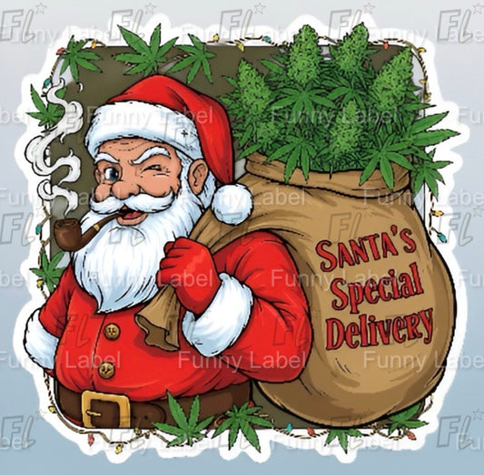 Santa's Special Delivery Sticker - 420 Holiday Edition