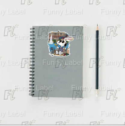 Snoopy Las Vegas Sticker | Peanuts Casino Trip Decal | Welcome to Vegas Art | Travel Souvenir Vinyl | Poker Gambling Gift | Iconic Pop Culture