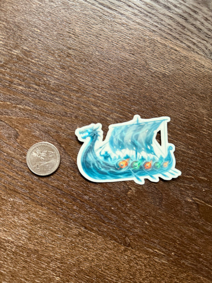 Spectral Longship Glow-in-the-Dark Viking Ghost Ship Sticker