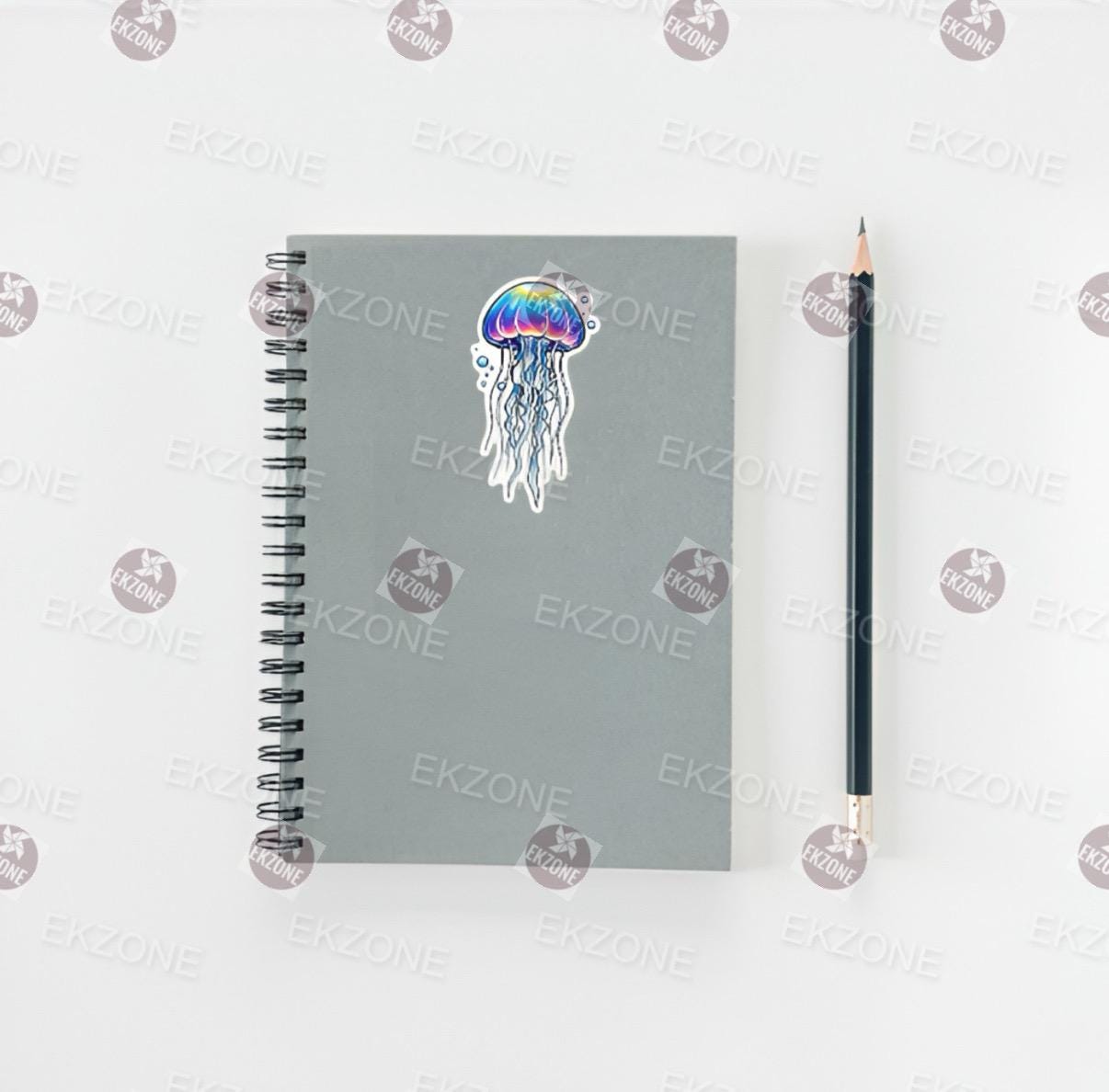 Transparent Rainbow Jellyfish Sticker | Clear Vinyl Marine Life Decal | Cute Ocean Creature Art | Aquatic Tentacle Vinyl | Ocean Lover Gift