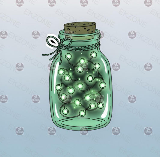 Glow in the Dark Magical Jar Sticker | Fairy Lights Decal | Enchanted Bottle Art | Luminous Firefly Vinyl | UV Reactive Cozy Gift