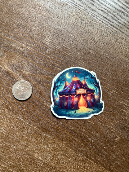Midnight Carnival Glow-in-the-Dark Vintage Circus Sticker