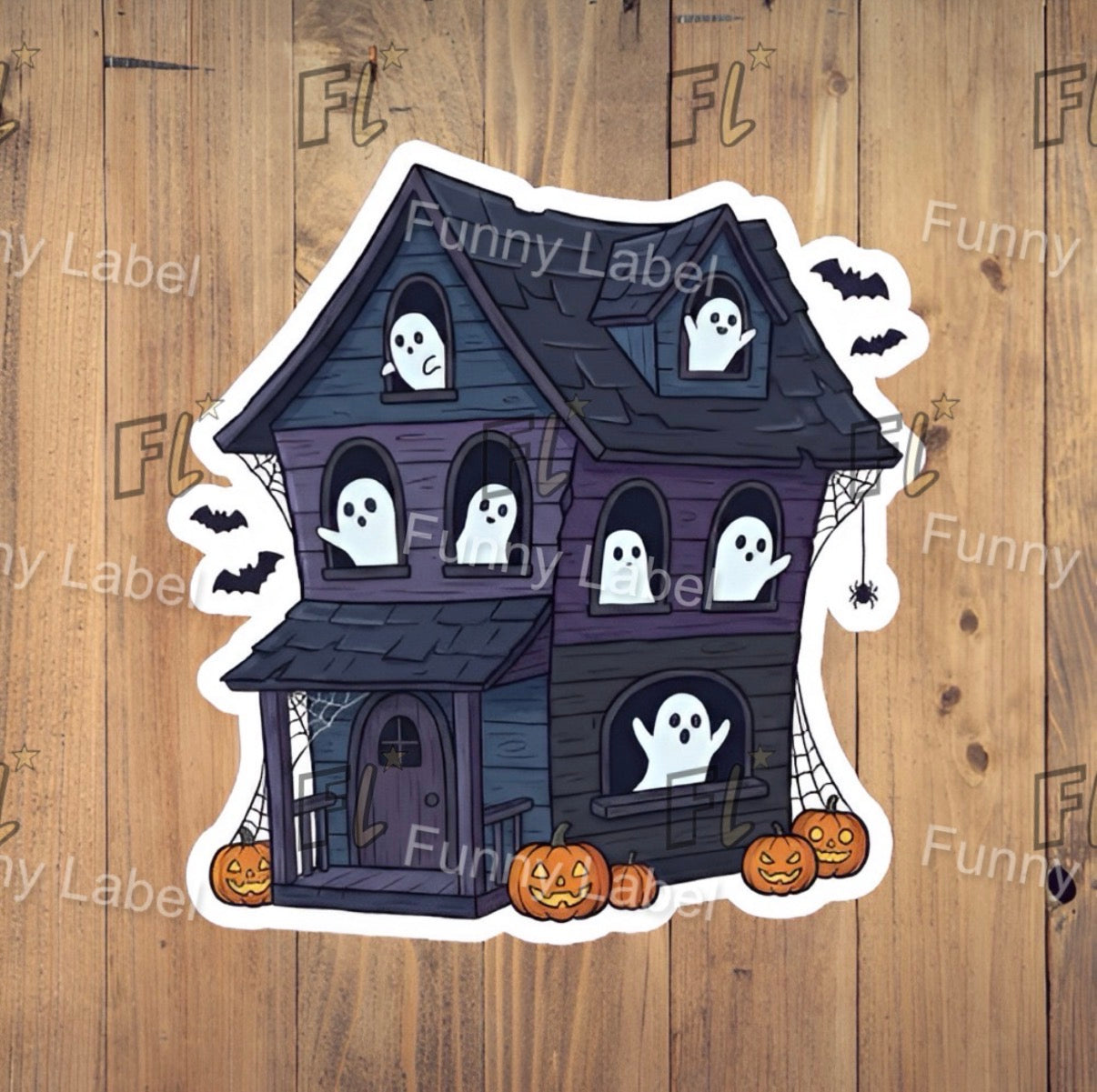 Haunted Manor Glow-in-the-Dark Cute Ghost Sticker