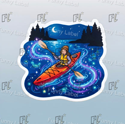 Midnight Paddle Glow-in-the-Dark Magical Kayak Sticker