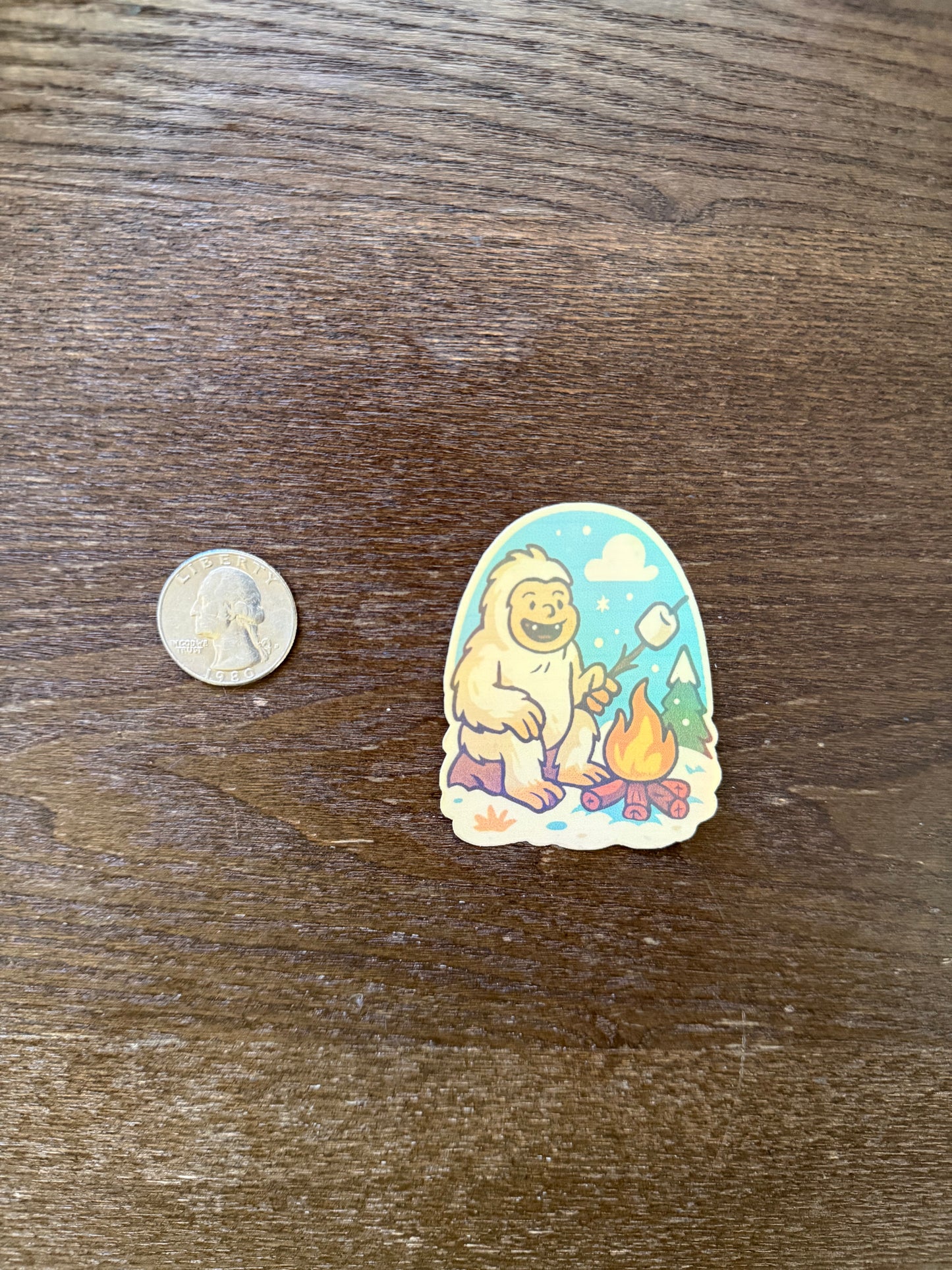 Holographic Yeti Sticker – Waterproof Winter Camping Decal