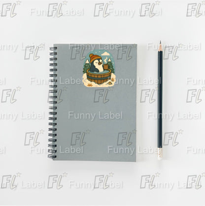 Holographic Cozy Penguin Sticker - Winter Spa Edition