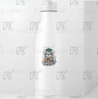 Graduation Sloth Sticker – Motivational “Slow and Steady Wins” Label for Grads & Gifts