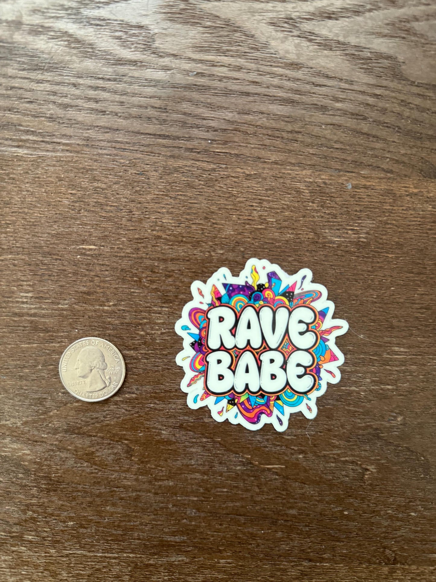 Glow in Dark Rave Babe Sticker | Psychedelic Festival Decal | Neon EDM Art | UV Reactive Groovy Vinyl | Raver Gift | Trippy Aesthetic Laptop