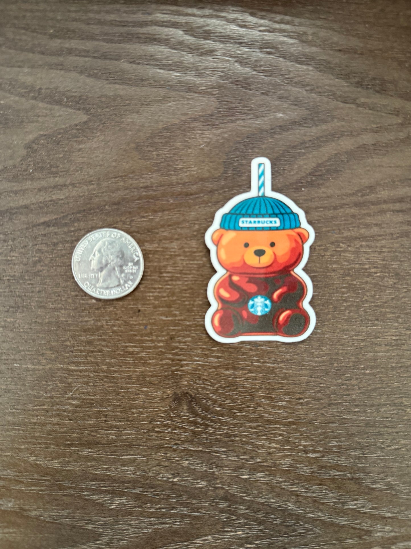 Cute Starbucks Teddy Bear Cup Sticker | Coffee Lover Aesthetic Waterproof Vinyl Decal