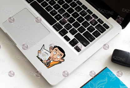 Mr. Bean Reading Sticker | Funny Book Lover Decal | Classic British Humor Art | Nostalgic TV Show Gift | Library Book
