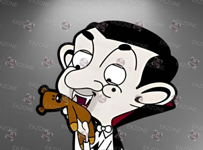 Mr. Bean Vampire Sticker | Funny Halloween Decal | Count Dracula Costume Art | Nostalgic TV Show Gift | Spooky Cute Vinyl | Fall Decor