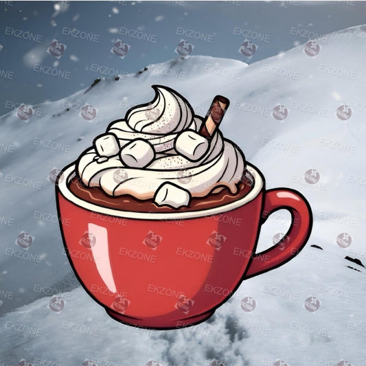 Hot Chocolate Sticker | Cozy Winter Drink Decal | Marshmallow Cocoa Art | Festive Holiday Vinyl | Hot Cocoa Lover Gift | Christmas Mug