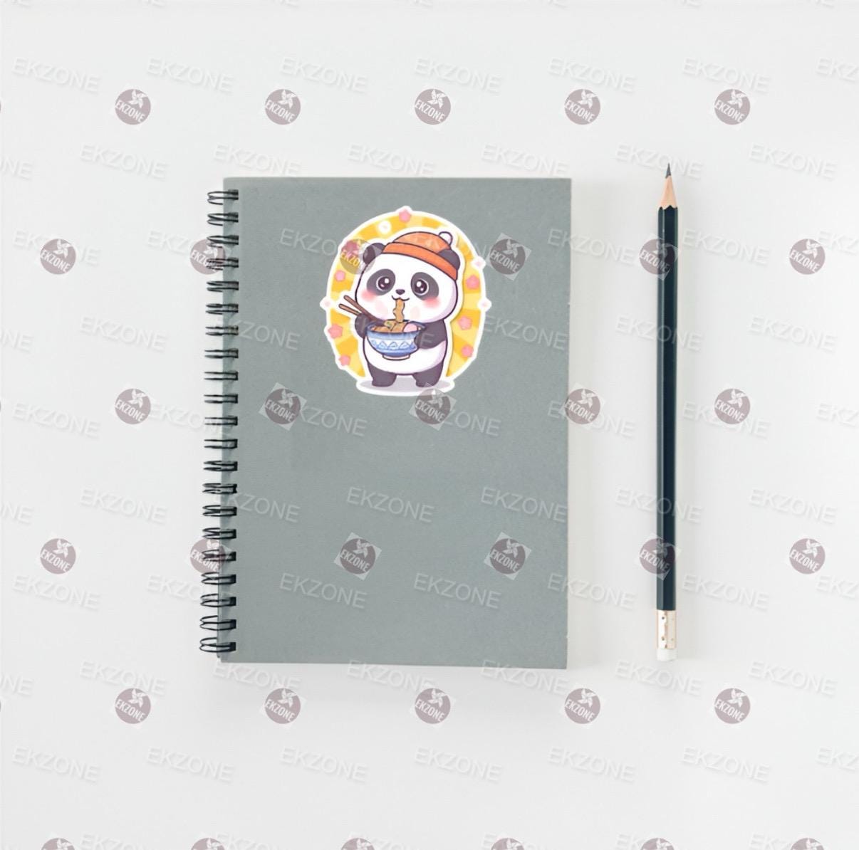 Cute Panda Eating Ramen Sticker | Kawaii Noodle Bowl Decal | Cozy Foodie Art | Panda Lover Vinyl | Anime Aesthetic Laptop | Asian Food Gift