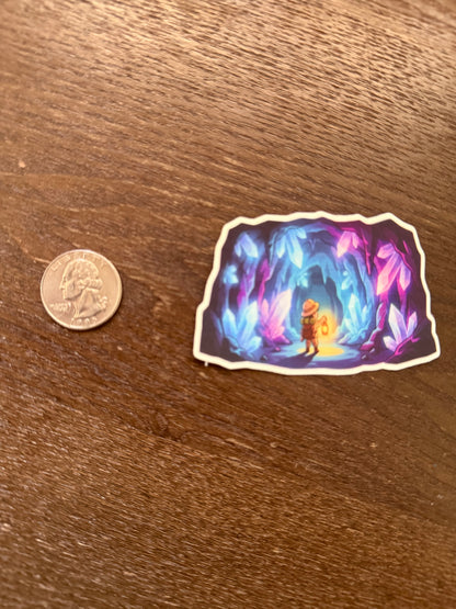 Crystal Cave Explorer Glow-in-the-Dark Adventure Sticker