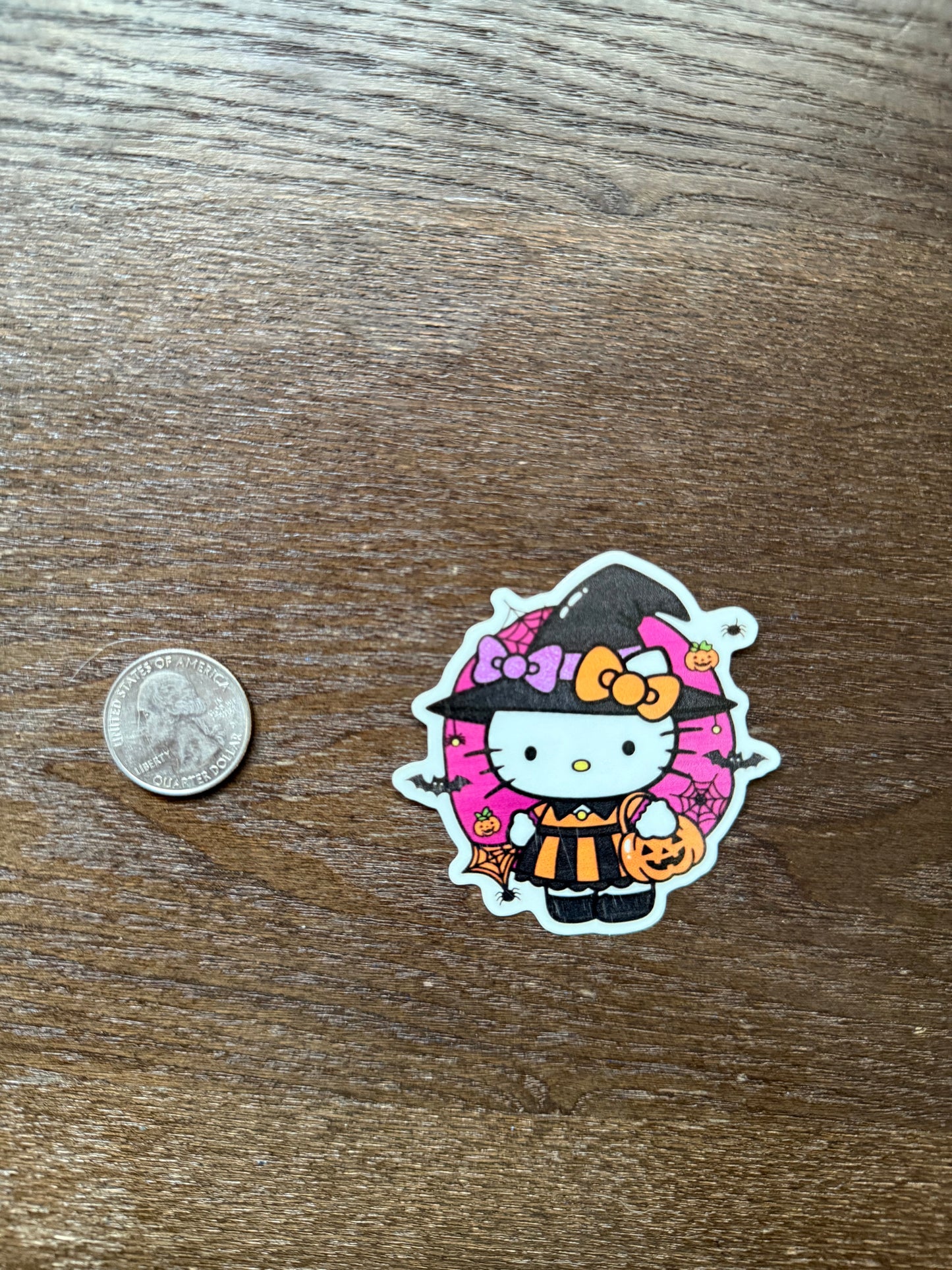 Hello Kitty Witch Halloween Sticker | Cute Spooky Decal | Sanrio Fan Art | Pumpkin Trick or Treat Vinyl | Fall Decor Gift | Nostalgic Witchy