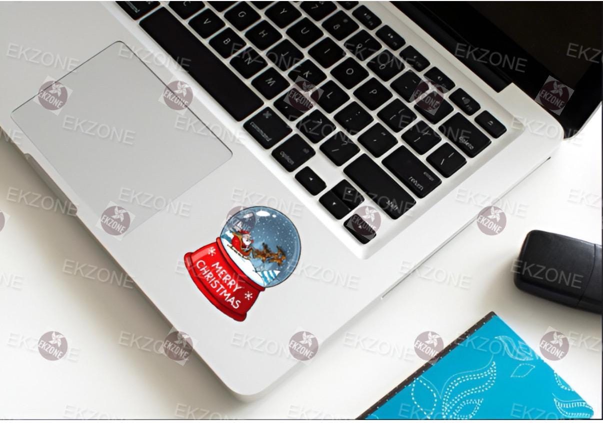 Transparent Merry Christmas Snow Globe Sticker | Clear Vinyl Santa Sleigh Decal | Holiday Winter Art | Festive Decor Gift | Nostalgic Decal