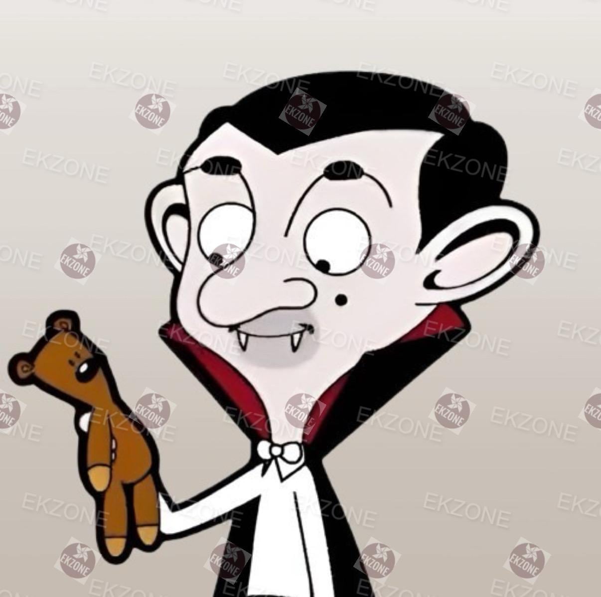 Mr. Bean Vampire Sticker | Funny Halloween Decal | Count Dracula Costume Art | Nostalgic TV Show Gift | Teddy Bear Spooky Vinyl | Fall Decor