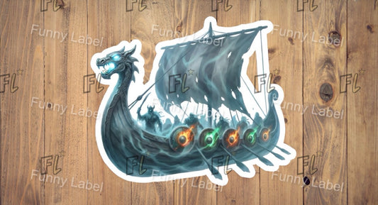 Spectral Longship Glow-in-the-Dark Viking Ghost Ship Sticker