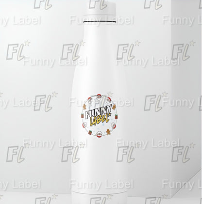 Funny Label Christmas Circle Sticker – Festive Holiday Label with Santa, Gifts & Gingerbread