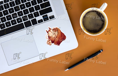 Cozy Sleeping Dragon Sticker – Fantasy Creature with Blanket & Tea