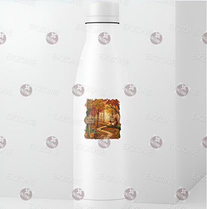 Autumn Trail Sticker | Fall Forest Decal | Cozy Vibes Squirrel Art | Hiking Path Vinyl | Seasonal Harvest Decor | Nature Lover Laptop