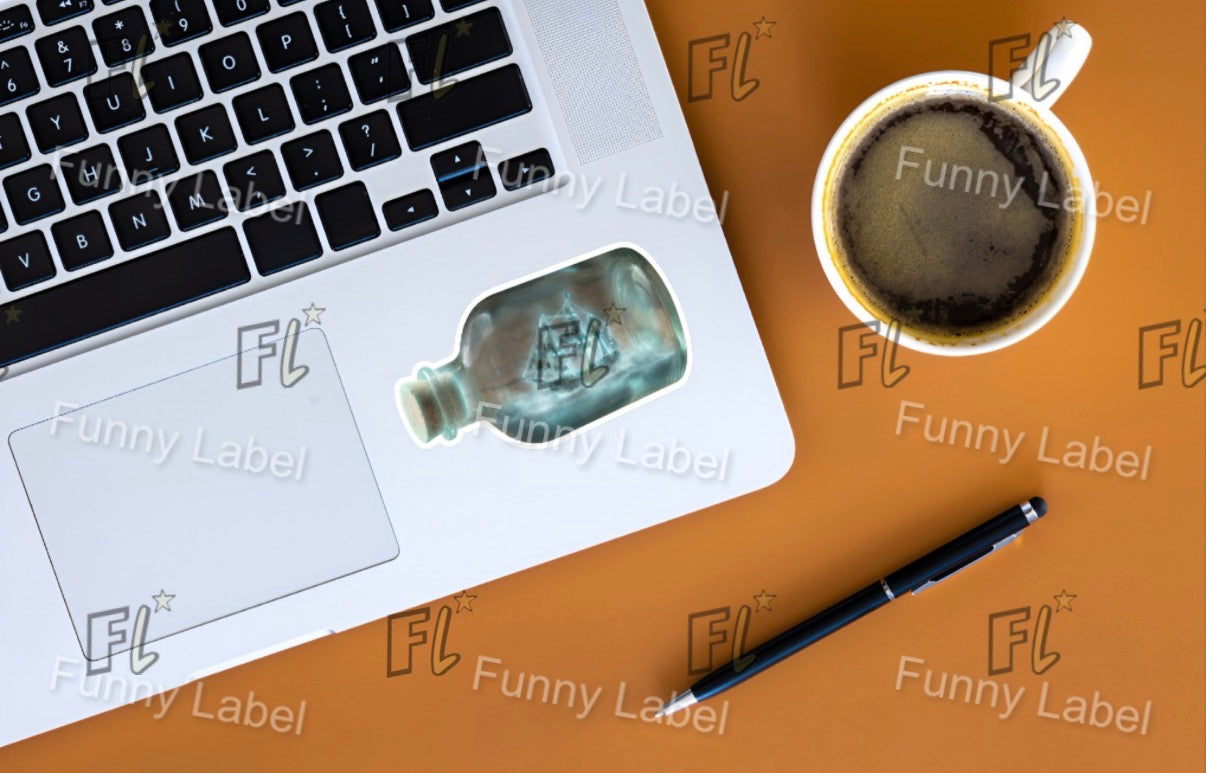 Phantom Seas Glow-in-the-Dark Ghost Ship in a Bottle Sticker