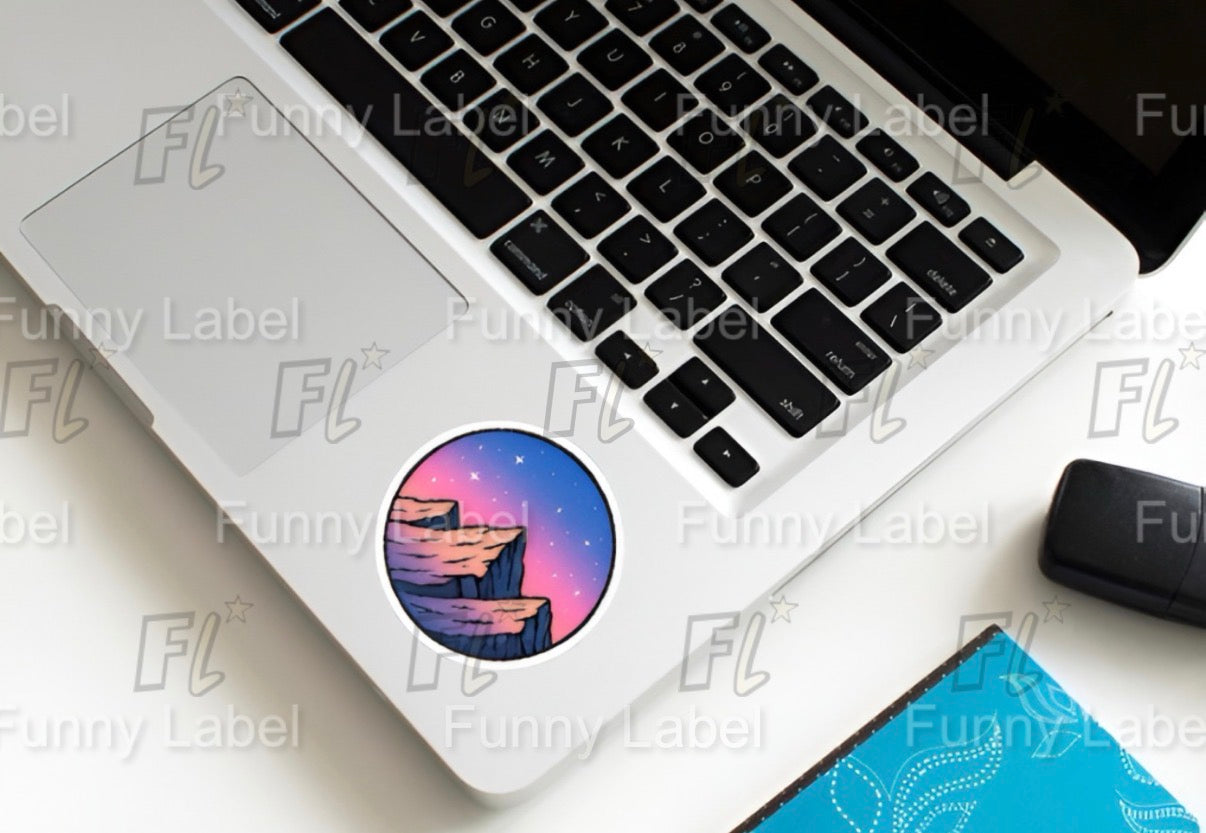 Holographic Twilight Peaks Sticker - Starry Mountain Edition