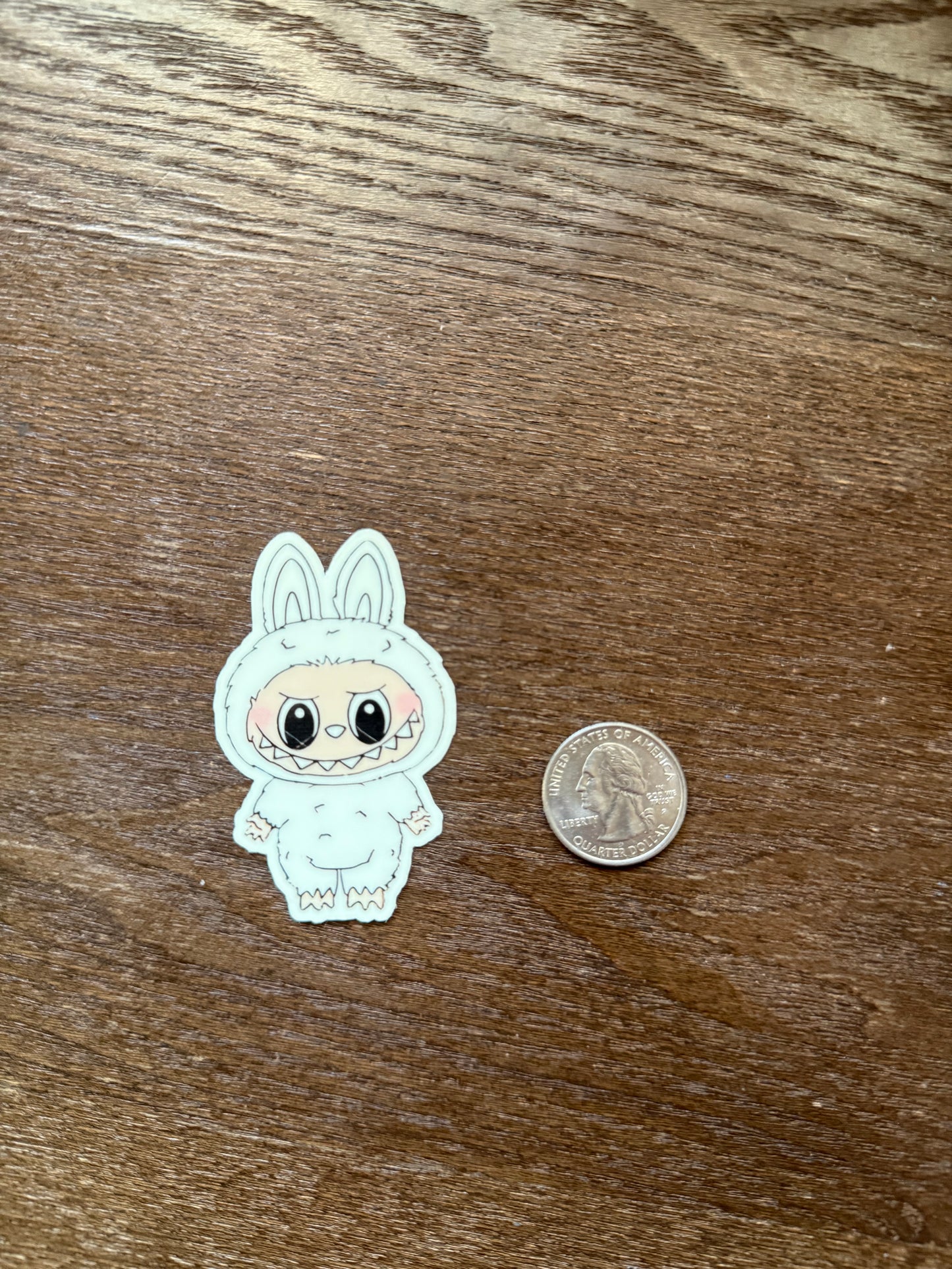 Glow in Dark Cute Monster Labubu Sticker | Creepy Cute Bubu Decal | Spooky Adorable Vinyl | Halloween Monster Art | UV Reactive Bubu Sticker