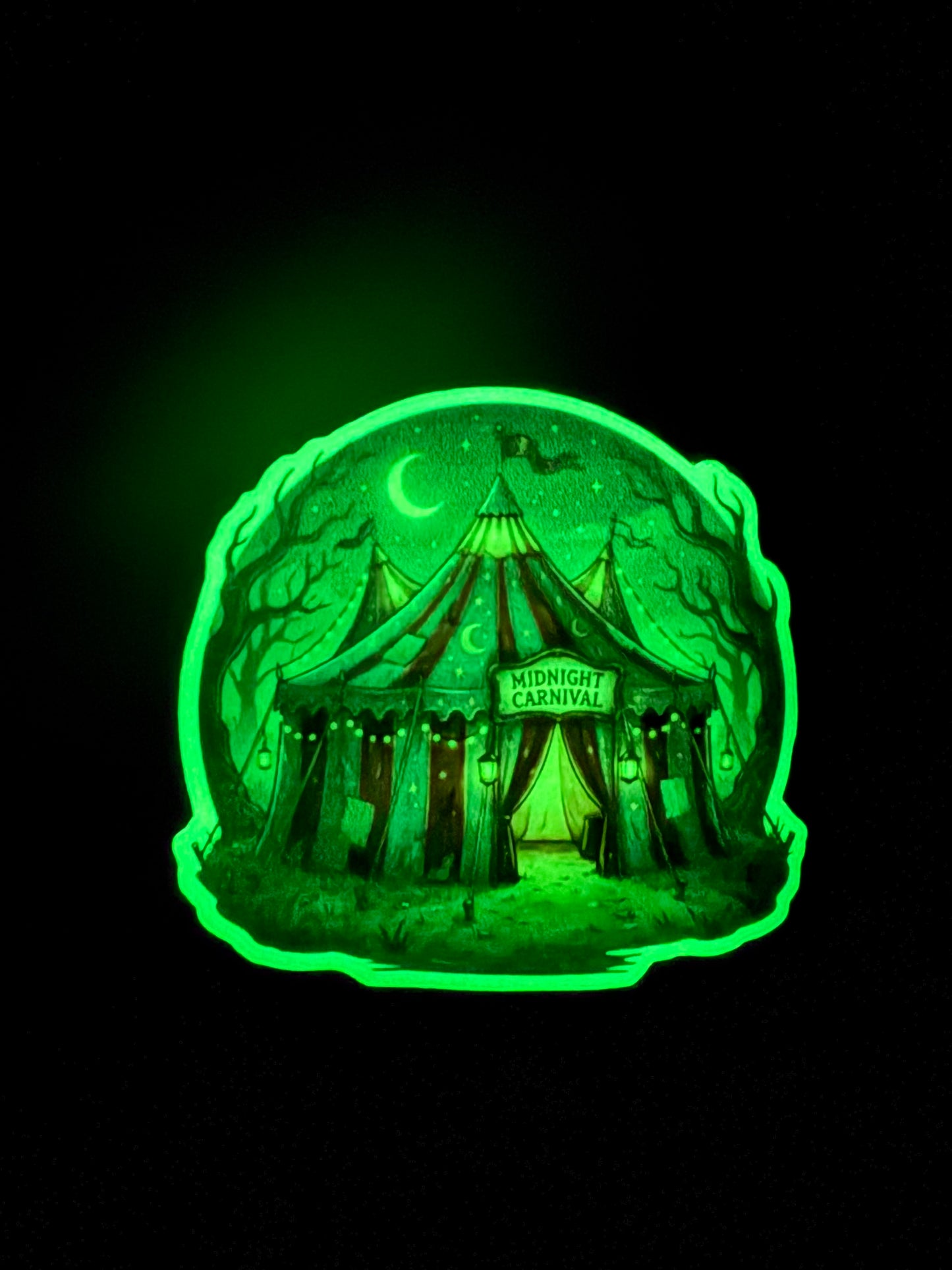 Midnight Carnival Glow-in-the-Dark Vintage Circus Sticker