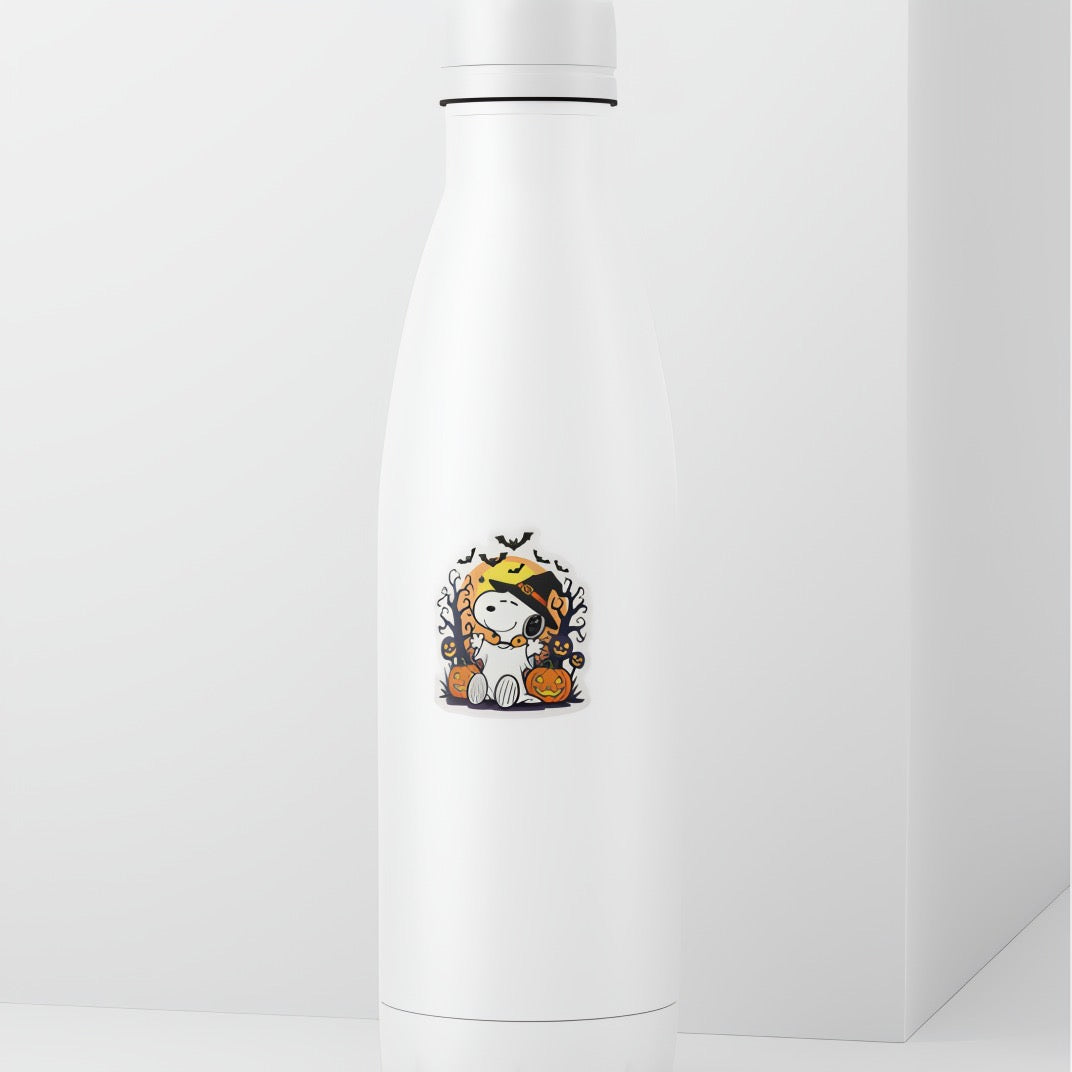 Snoopy Halloween Ghost Sticker | Peanuts Witch Hat Decal | Cute Pumpkin Art | Spooky Season Vinyl | Fall Decor Gift | Nostalgic Cartoon Bat