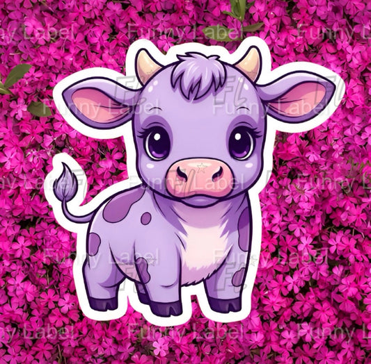 Purple Cow Sticker