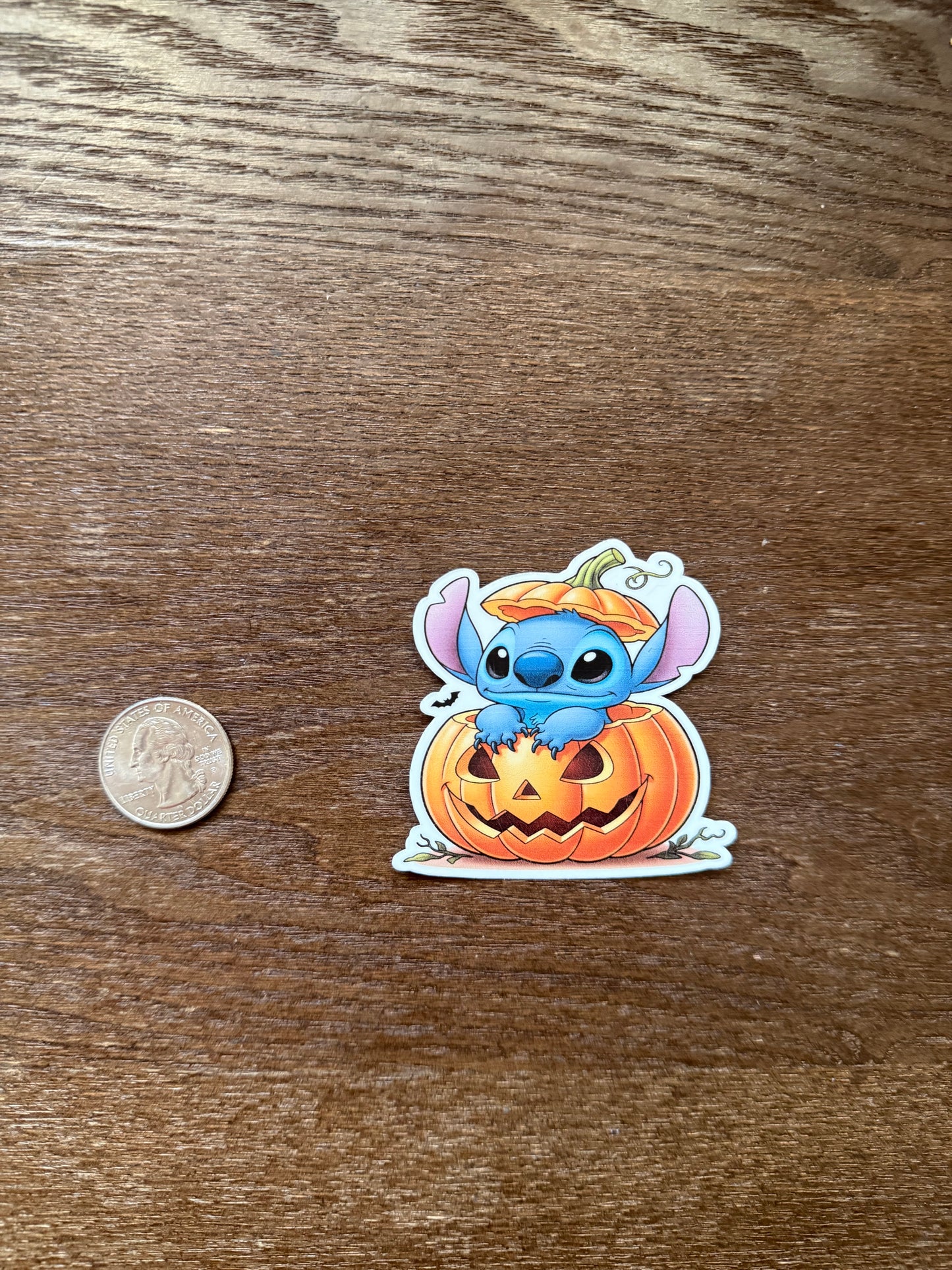 Stitch in Pumpkin Halloween Sticker | Lilo & Stitch Jack O Lantern Decal | Cute Spooky Alien Art | Disney Fan Vinyl | Fall Decor Gift |Ohana