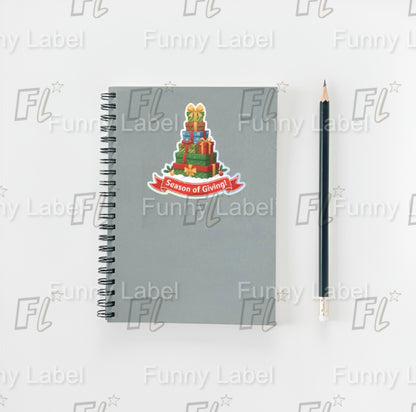 Season of Giving! Sticker | Stack of Christmas Presents Decal | Holiday Gift Box Vinyl