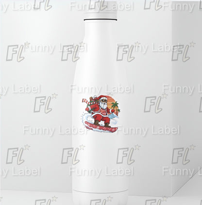 Holographic Snowboarding Santa Sticker - Tropical Edition