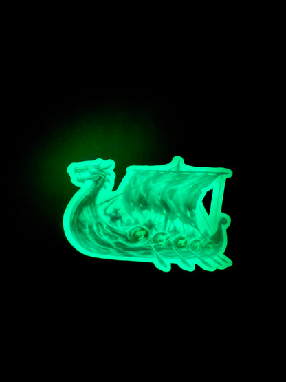 Spectral Longship Glow-in-the-Dark Viking Ghost Ship Sticker