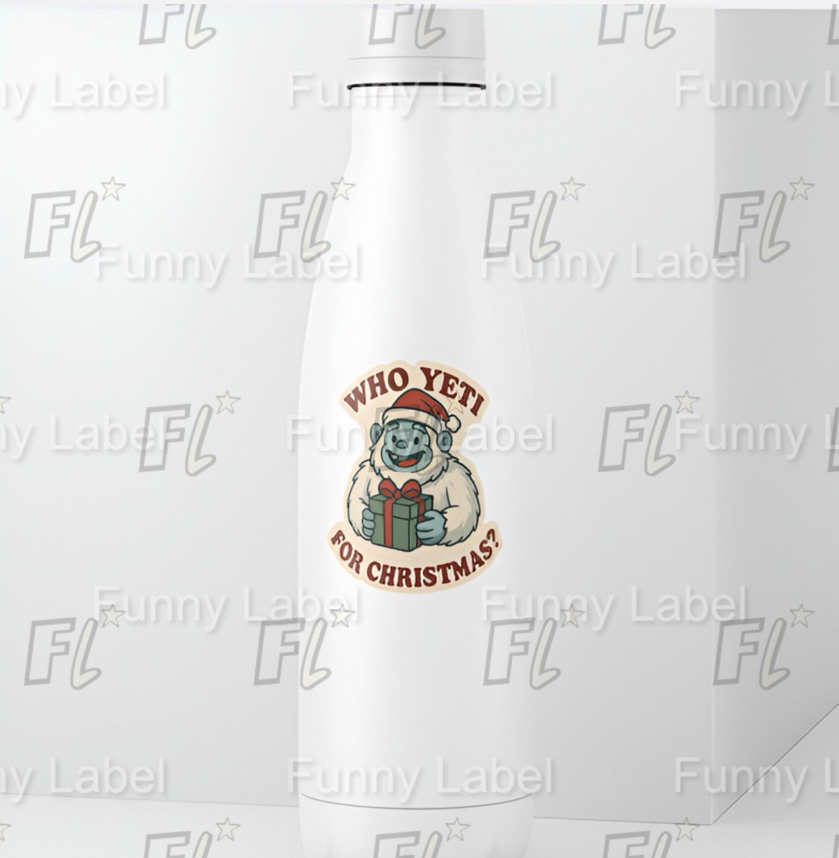 Holographic "Who Yeti For Christmas?" Sticker - Funny Holiday Pun