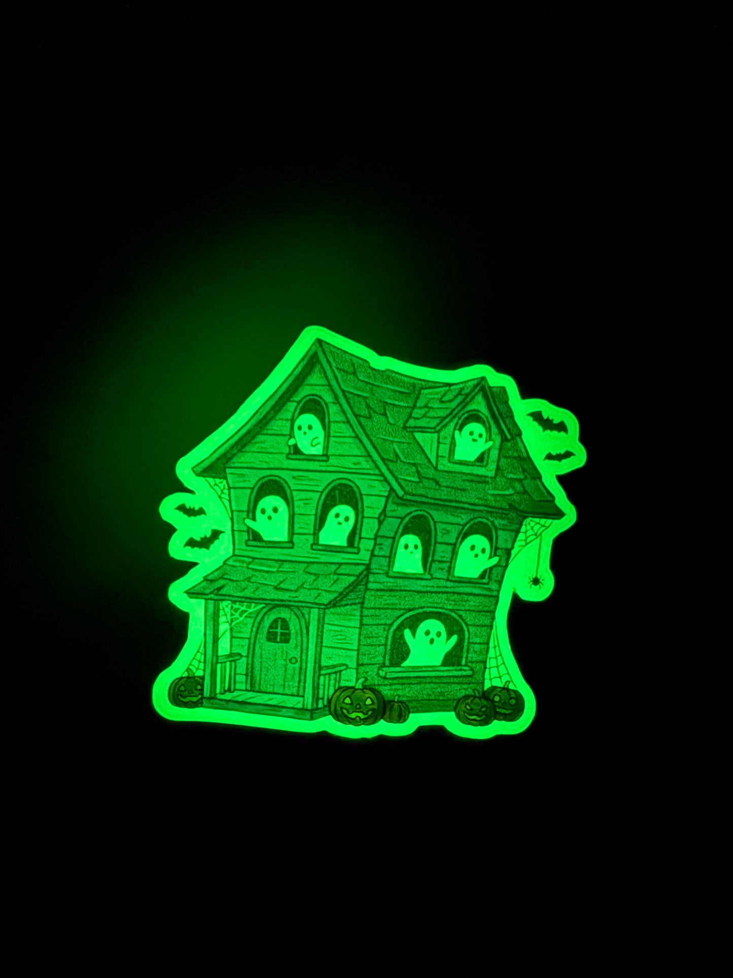 Haunted Manor Glow-in-the-Dark Cute Ghost Sticker