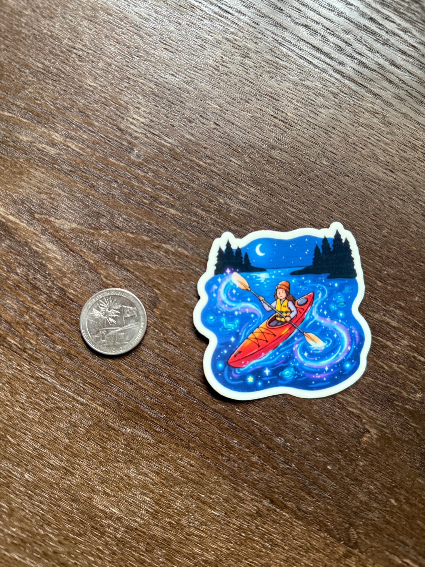 Midnight Paddle Glow-in-the-Dark Magical Kayak Sticker