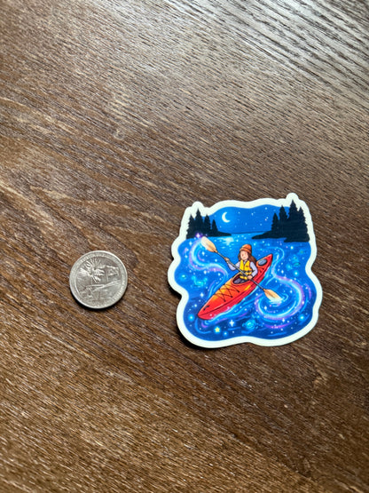 Midnight Paddle Glow-in-the-Dark Magical Kayak Sticker