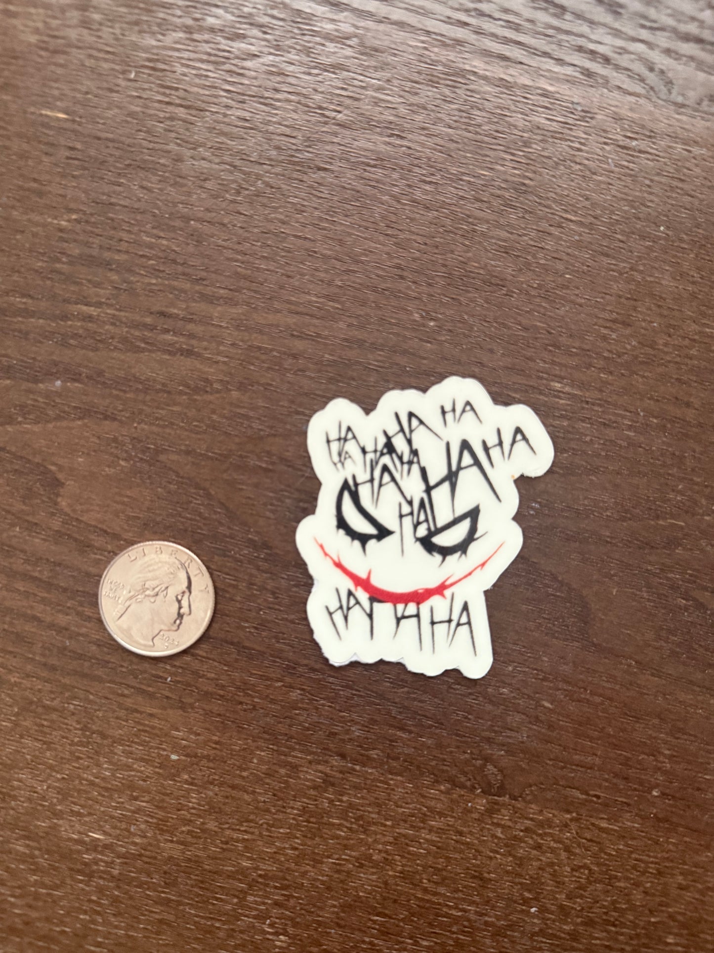 Glow in the Dark Joker Face Sticker | Ha- Ha-Ha Villain Decal | Batman Villain Art | Comic Book Fan Gift | UV Reactive Harlequin Laugh Vinyl