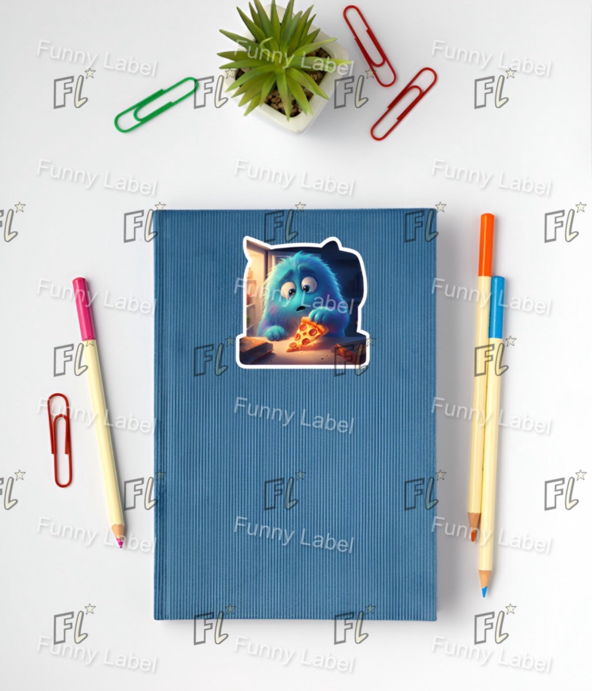 Midnight Snack Glow-in-the-Dark Pizza Monster Sticker