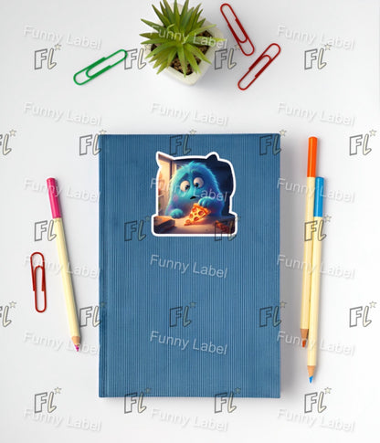 Midnight Snack Glow-in-the-Dark Pizza Monster Sticker