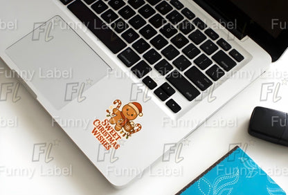 Holographic "Sweet Christmas Wishes" Gingerbread Sticker