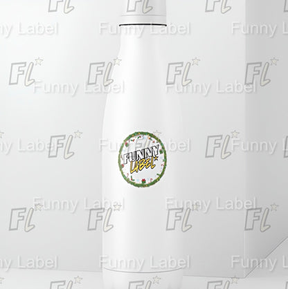 Funny Christmas Wreath Label Sticker – Holiday Vinyl Die-Cut