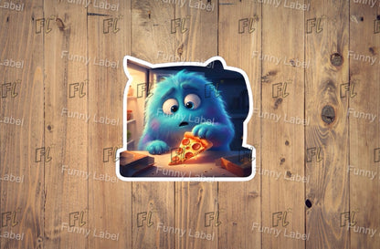 Midnight Snack Glow-in-the-Dark Pizza Monster Sticker