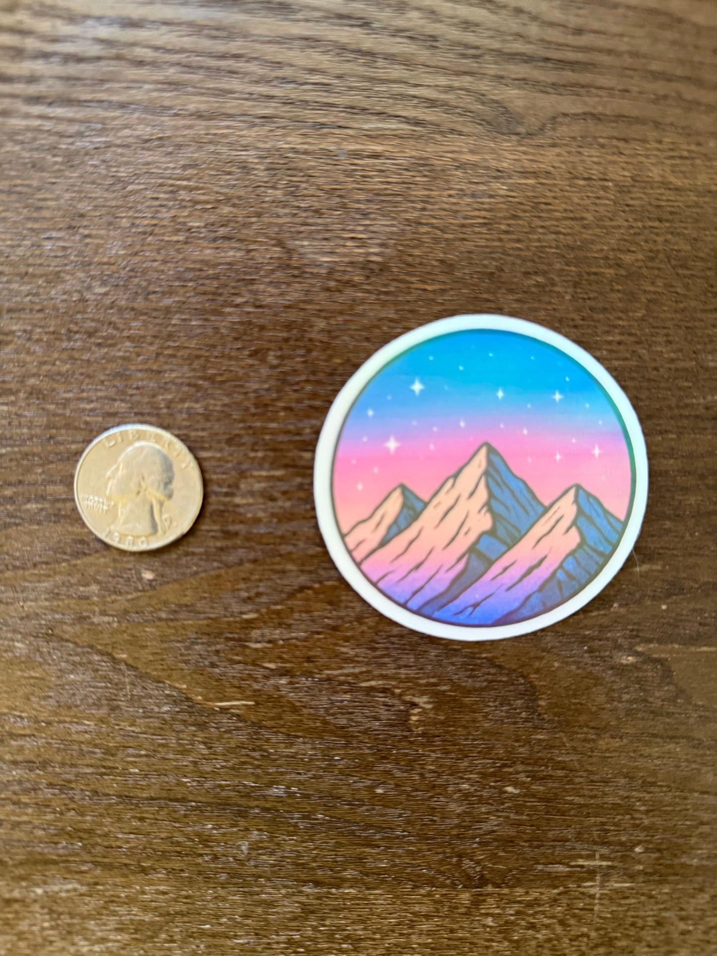 Holographic Twilight Peaks Sticker - Starry Mountain Edition