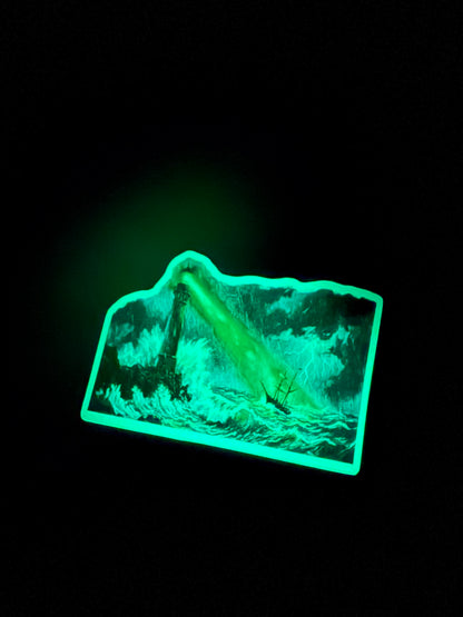 Guiding Light Glow-in-the-Dark Stormy Lighthouse Sticker